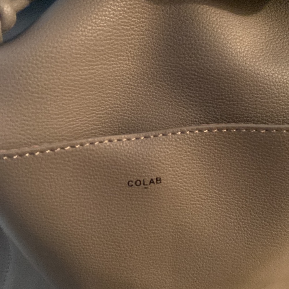CoLab Gray Leather Pouch Back Pack - Picture 3 of 5